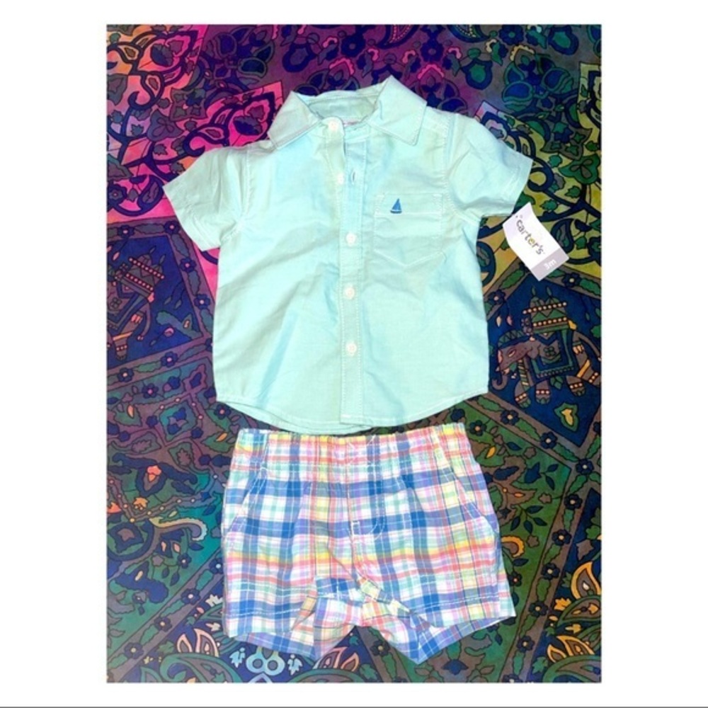 Baby Boy Carter’s Polo and Shorts set. Size 3 months.